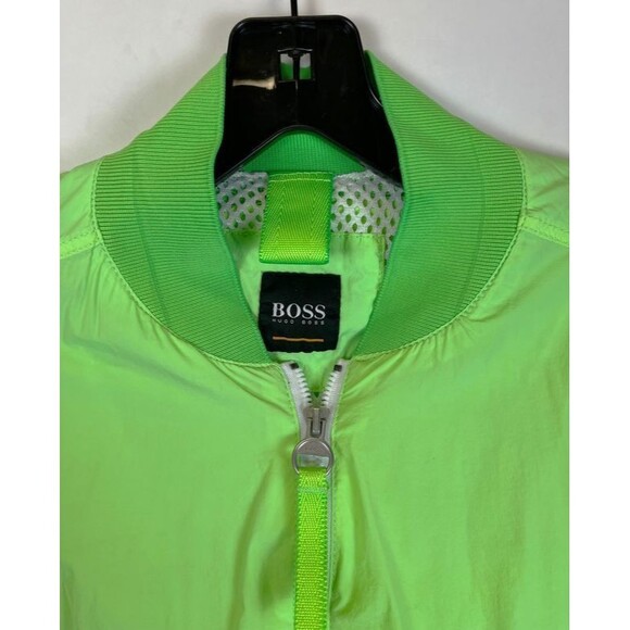 Hugo Boss Men's 'Esmer' Neon Green Regular-Fit Bomber Jacket Medium (38R) - Picture 4 of 8